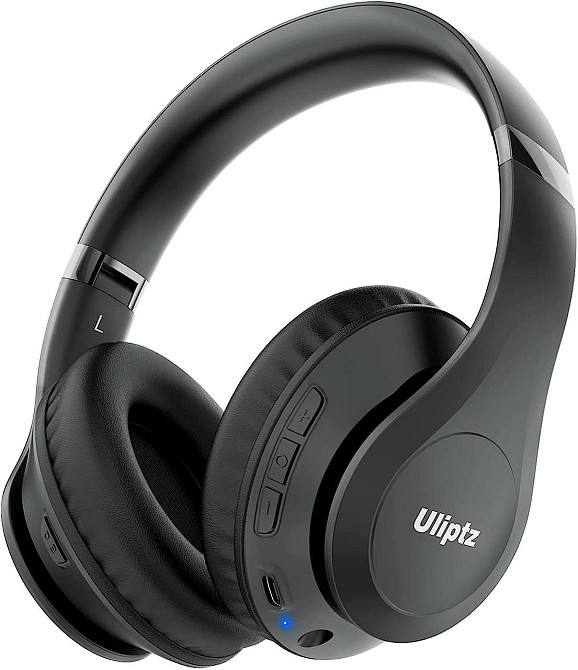 Беспроводные накладные наушники Uliptz ULWH203A Bluetooth 5.3, 65 часов, 6 EQ, Hi-Fi, микрофон, 3,5 мм, черные Киев - изображение 10