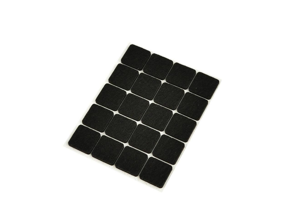 Підкладки повстяні на липучку "GoKo" квадратні 20 мм (20 штук) чорного кольору Киев - изображение 1