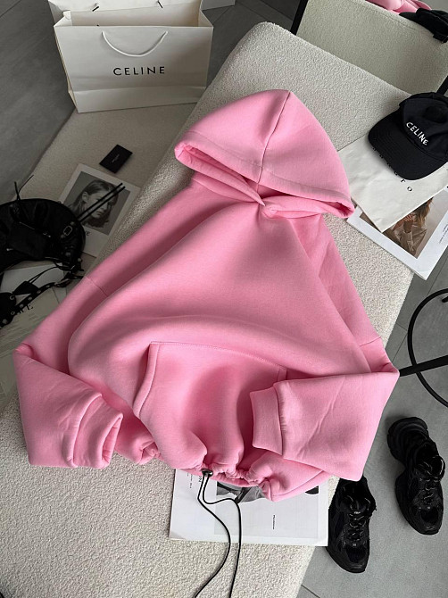 Женская базовая кофта худи из турецкой тринитки на флисе Одесса - изображение 3