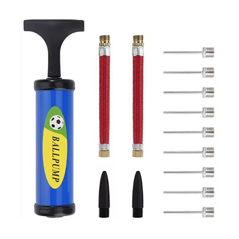 Ручний насос для м'ячів 6-ти дюймовий зі шлангами та металевими голками в комплекті CZST-021 синій Кам'янець-Подільський - фото 2