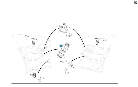 Mercedes-Benz  A1669054300 9107 Блок кнопок склопідйомника на водійських дверях ML/GLE W166 GL/GLS X166 GLE Coupe C292 Одесса