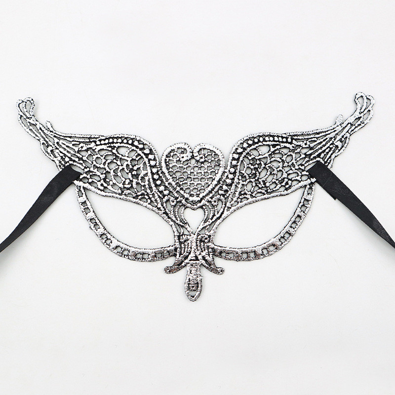 Маска маскарадна на карнавал 21 на 9 см сріблястий Київ - фото 1