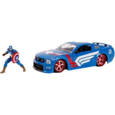 Машина Jada металлическая Марвел Мстители Ford Mustang GT (2006) + фигурка Капитана Америки 1:24 (253225007) Винница