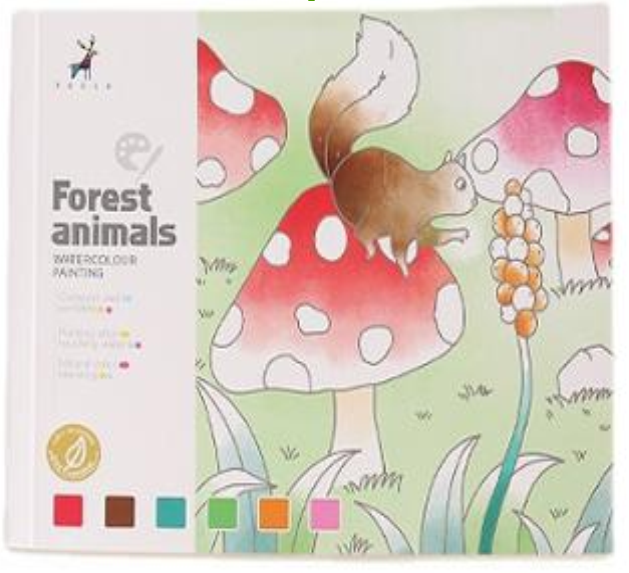 Альбом для раскрашивания с акварельными красками раскраска 