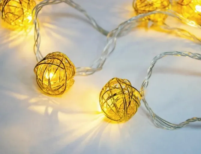 Гирлянда-нить (String-Lights) Metal Ball 10WW-1 внутренняя, пров.:прозрачный, 2м (Белый-теплый) Киев - изображение 9