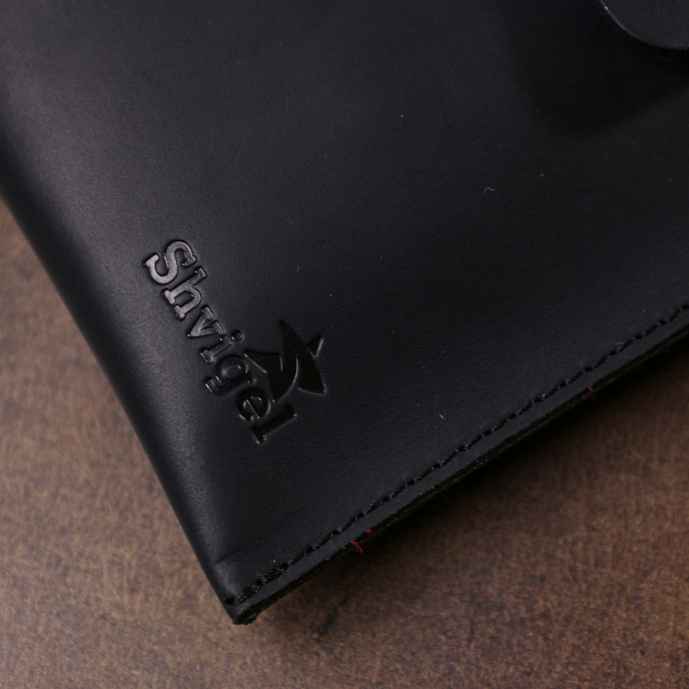 Шкіряна матова тревел-косметичка унісекс Shvigel 16426 Чорний Київ - фото 10