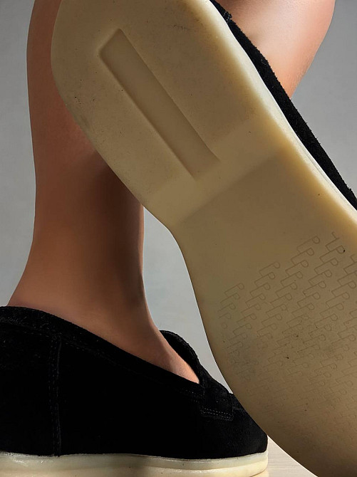 Туфли женские Hengji 336-1 замшевые лоферы с фурнитурой черные, 38, 24,5 см Киев - изображение 4