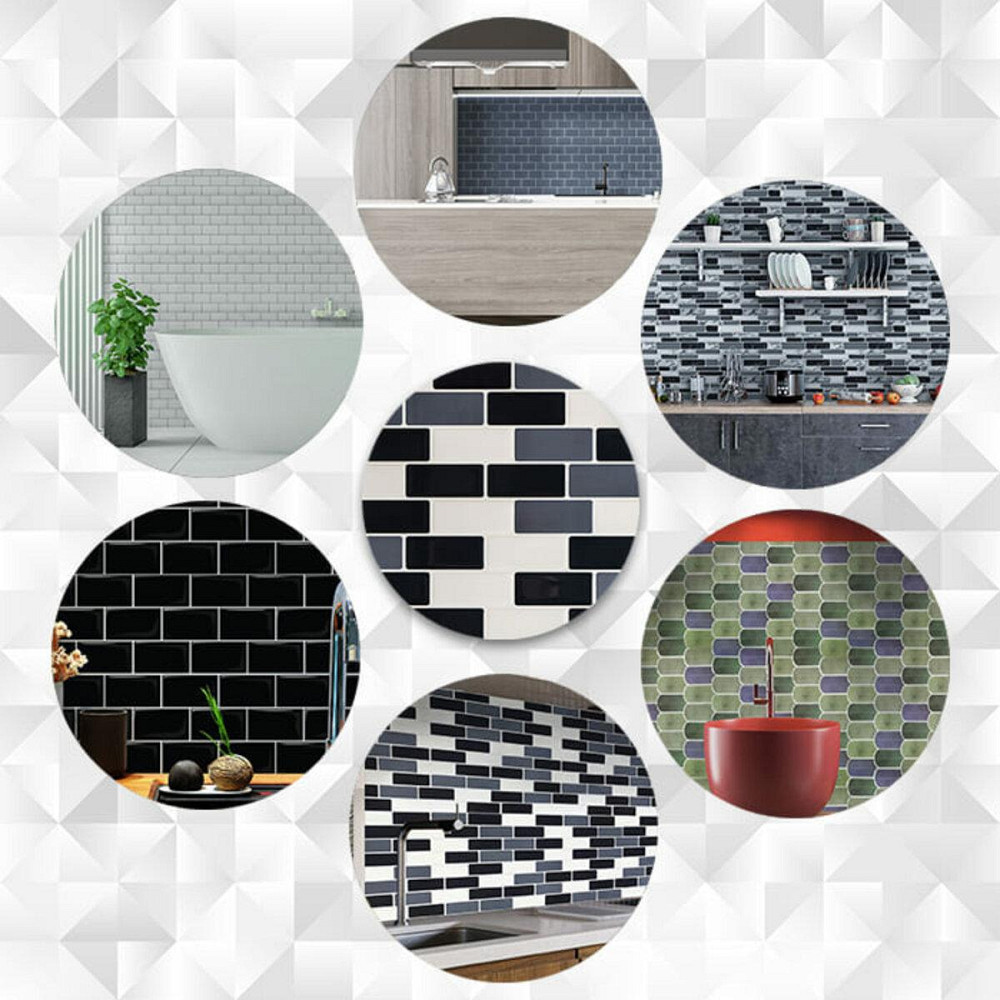 Самоклеющаяся полиуретановая плитка черный серый молочный кирпич 305х305х1мм (D) SW-00001329 Днепр - изображение 7