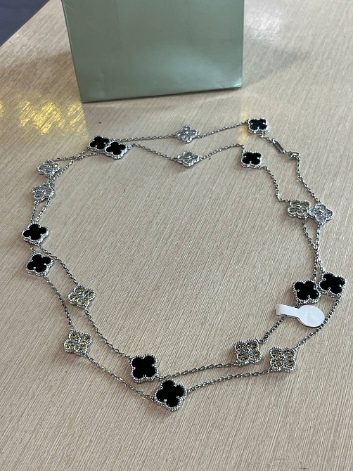 Подвеска Van Cleef  20 элементов  Эмаль под агат, цирконы, белое золото Одесса - изображение 7