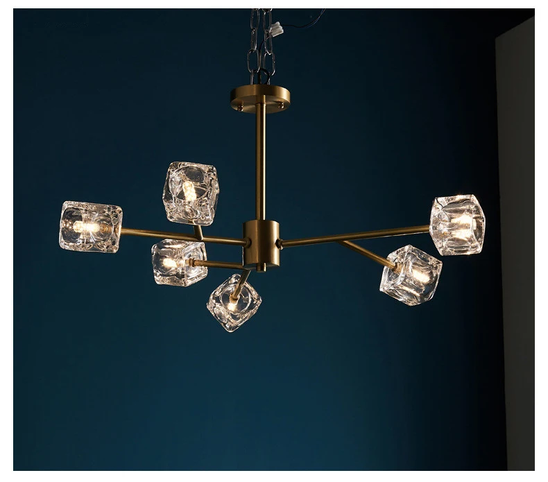 Світлодіодна люстра Кубик 8614 (Золота) на 6 плафонів Вінниця - фото 3