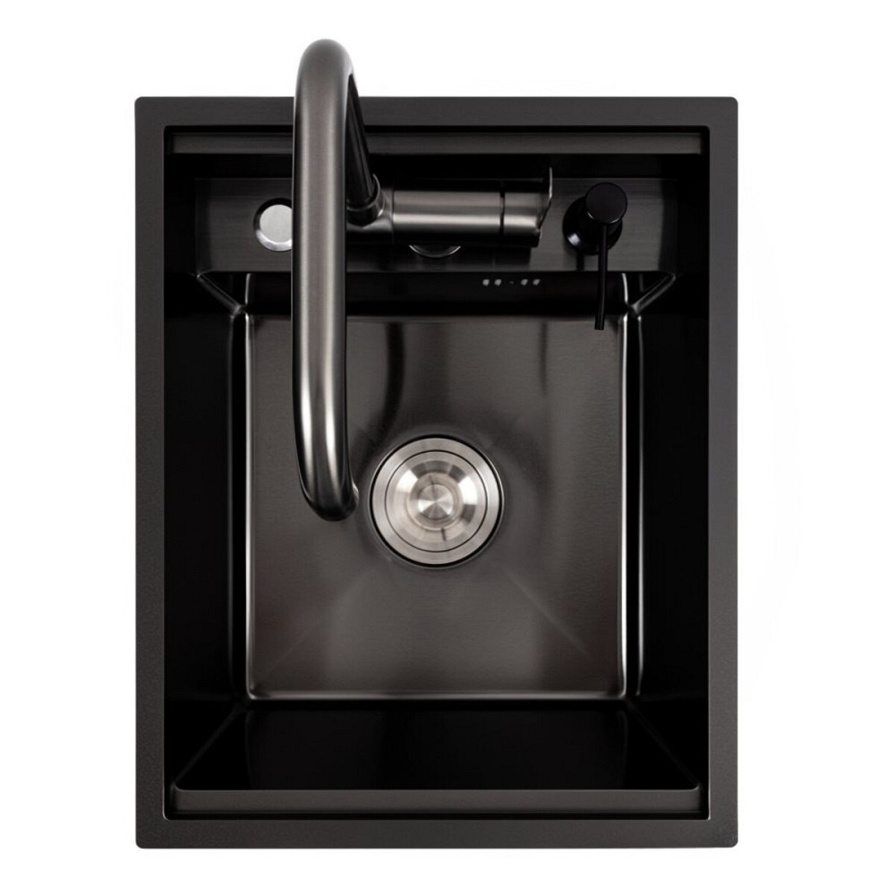 PLATINUM Кухонна мийка CM 40*50 прихована PVD чорна Platinum Handmade Киев - изображение 3