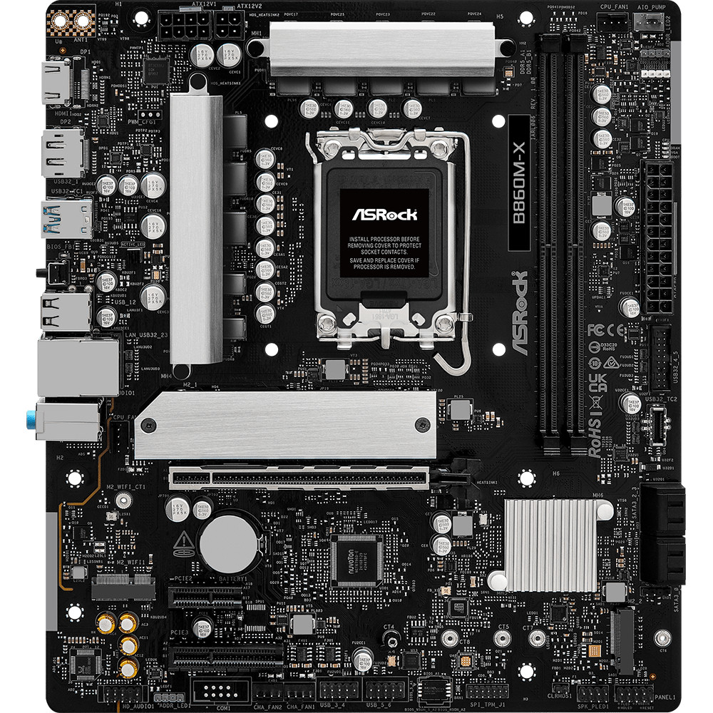 AsRock B860M-X (1851/B860, 2*DDR5, PCIex16, HDMI/DP, 4xSATA, 2xM.2, 2.5Glan, 7.1ch, mATX) Винница - изображение 6
