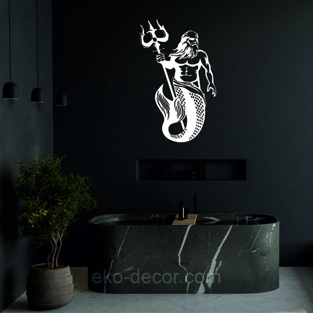 Декоративне настінне Панно «Пасейдон», Декор на стіну 110*69 см, Білий Київ - фото 2