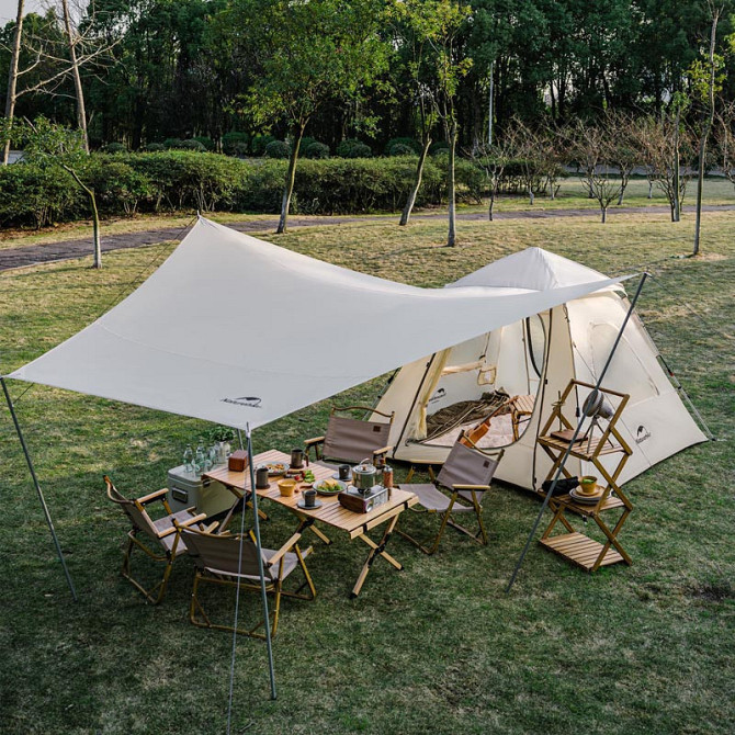 Намет тримісний Naturehike CNK2300ZP014 з навісом, бежевий Київ - фото 3
