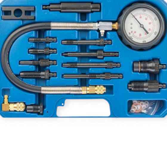 Компресометр 70 Атм дизель із шлангом, 14 перехідників (кейс) Мукачево