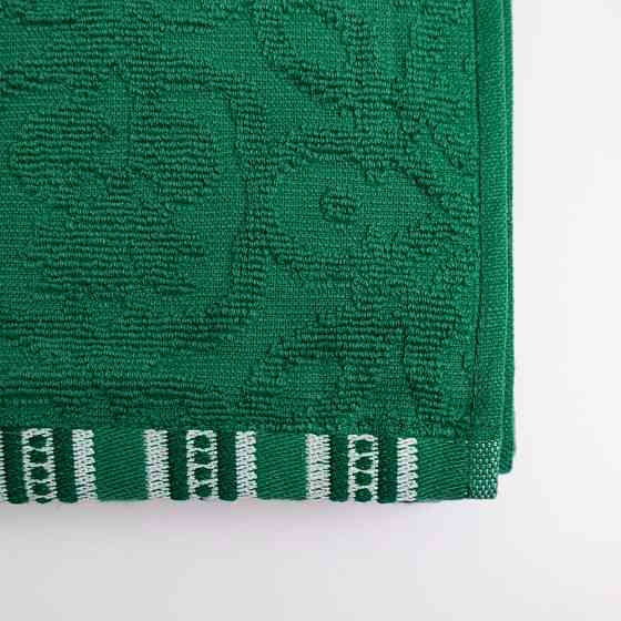 Набор махровых полотенец с орнаментом 3шт GM Textile 40х70см, 50х90см, 70х140см 400г/м2 (Зеленый) Сумы