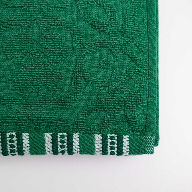 Набір махрових рушників з орнаментом 3шт GM Textile 40х70см, 50х90см, 70х140см 400г / м2 (Зелений) Суми - фото 3