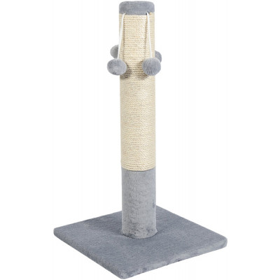 Дряпка (кігтеточка) для котів Природа Д04 стовпчик з 4-ма бубонами 67 cм (сіра) (4820157402924) Вінниця - фото 1