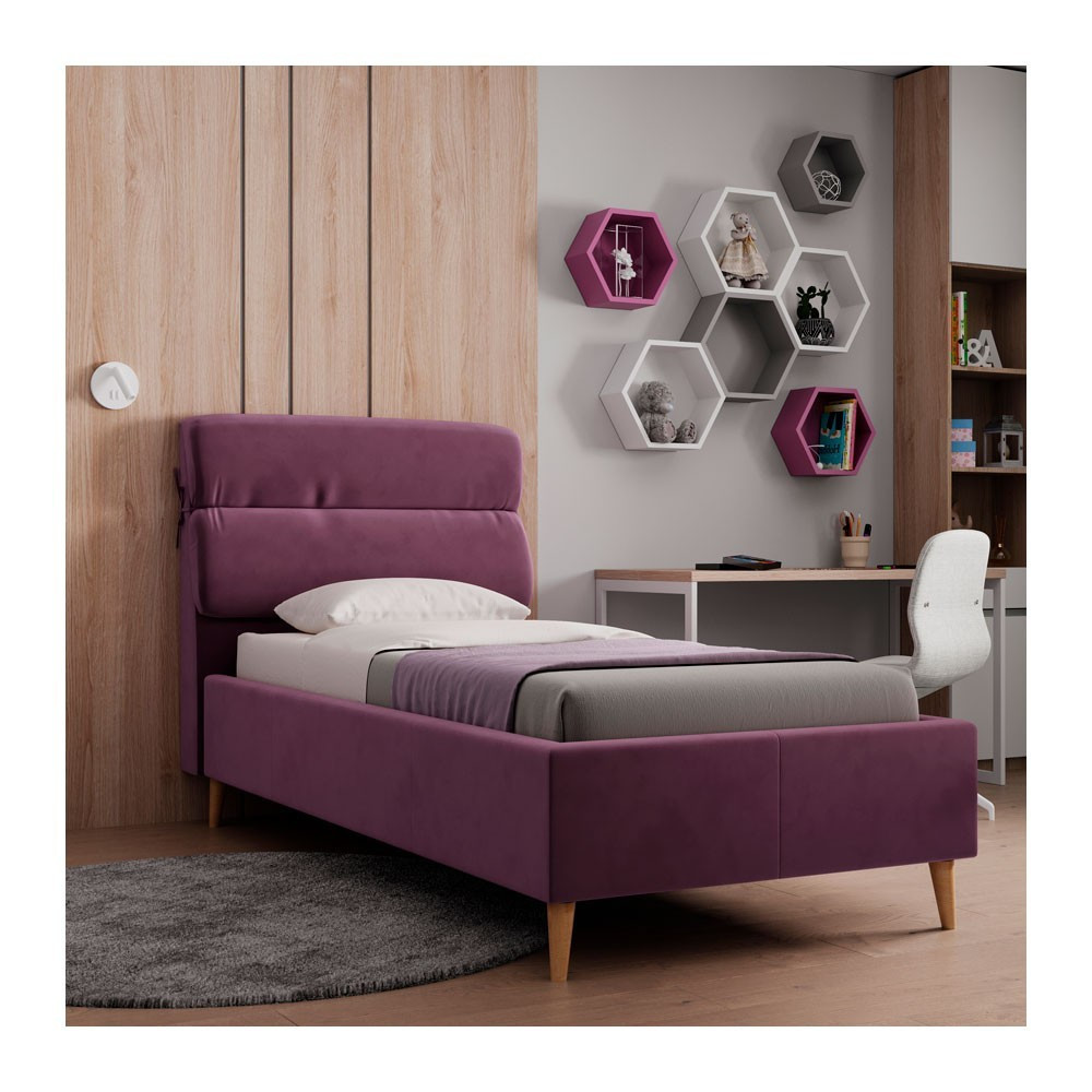 Ліжко EdinburghDesign Simple Violet VIP з додатковою металевою цільнозварною рамою 120x190 фіолетовий Київ - фото 5