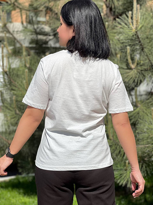 Футболка жіноча Pepper&mint PT24-17 птах каміння середня довжина, білий, L Київ - фото 3