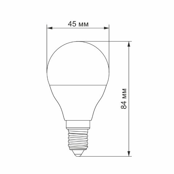 Лампа G45e 7W E14 4100К 220V LED Videx Житомир