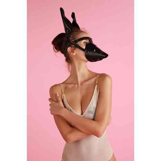 Маска Doberman MLA5 Candy Hero из кожи, ручная работа, черная Sex Aura Киев