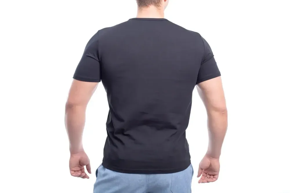 Чоловіча однотонна футболка чорна Bono 950101 56 Київ - фото 3