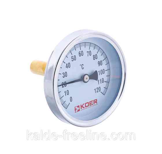Термометр аксиальный с погружной. гильзой KOER KT.671A D=63мм 120 град. 1/2'' Харьков