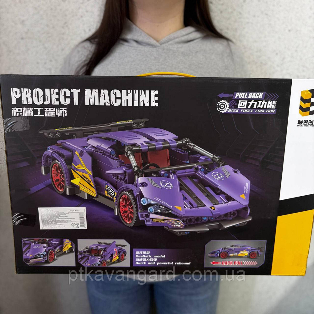 Конструктор машинка Ламборджини 470 деталей Техник JKC 7113 фиолетовый Хмельницкий - изображение 2