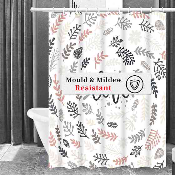 Шторка для ванны из полиэстера водонепроницаемая Bathlux 180x180 см с кольцами, занавеска для ванной комнаты Каменец-Подольский