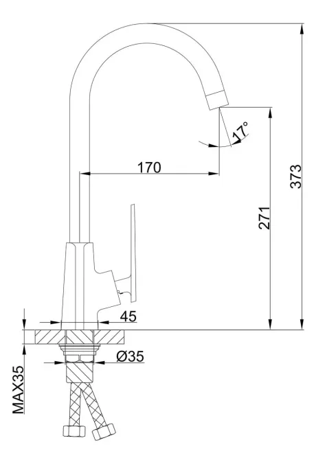 Смеситель для кухни Frap F4057 черный/хром Киев - изображение 6