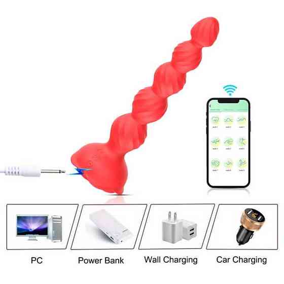 Смарт анальний корок, що світиться Love Spouse червоний — Анальні іграшки Вінниця