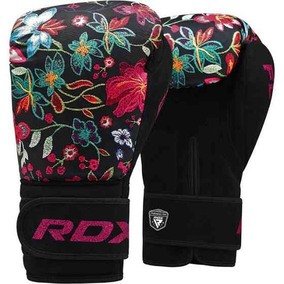 Боксерські рукавиці RDX FL-3 FLORAL BLACK-8 унцій (капа в комплекті) Кам'янське