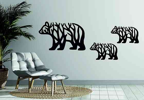 Декоративное настенное Панно «Мишки» Декор на стену Білий, 50*30 см.- 1 шт. 30*18 см.- 2 шт. Киев