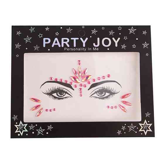 Наклейки на обличчя стрази one size кораловий Київ