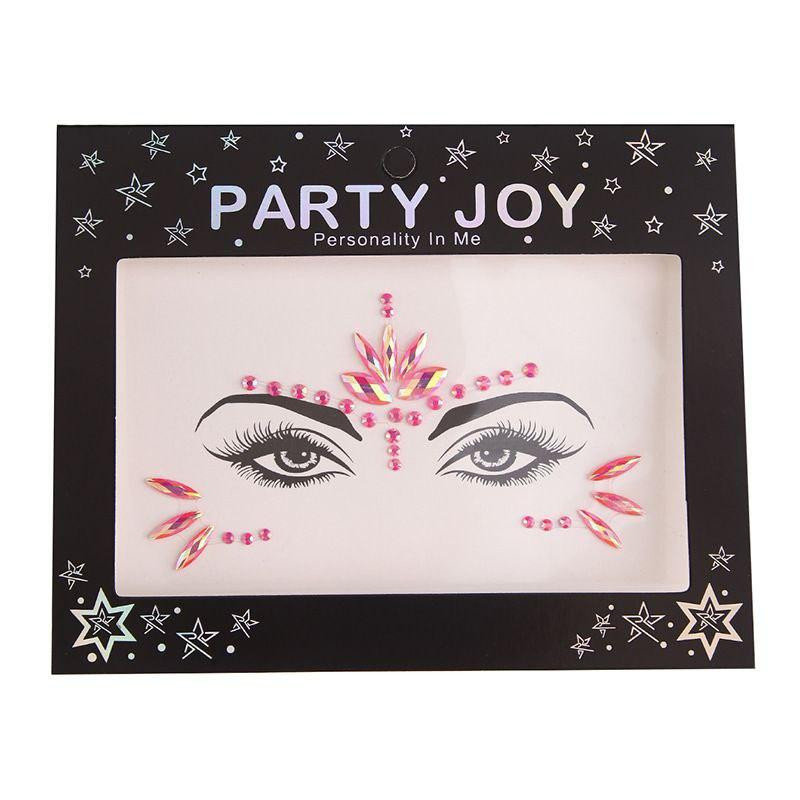 Наклейки на обличчя стрази one size кораловий Київ - фото 2