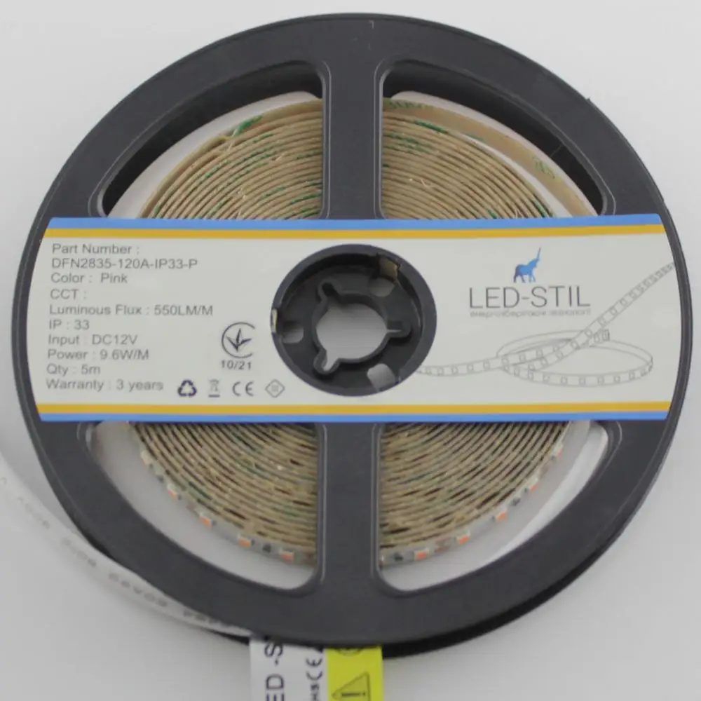 LED-STIL LED стрічка LED-STIL 2835 120 шт, DC 12V, 9,6 W, IP33, рожевий колір світіння Киев - изображение 7