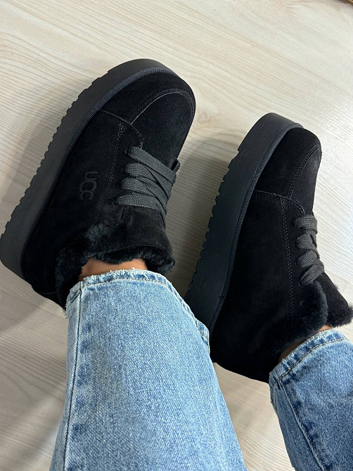 Черевики жіночі Hengji 278-1 натуральна замша в стилі уггі утеплені короткі чорні, 36, 23 см Київ - фото 9