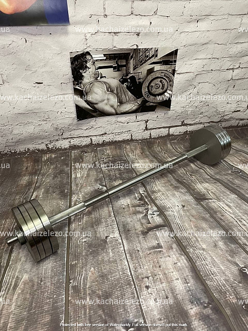 Гантели наборные 2 по 14 кг + Переходник для штанги Гантели, гири, штанги и диски металлические без покрытия Киев - изображение 4