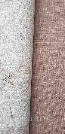 Обои виниловые на флизелине Rasch County Living метровые однотонные матовые под ткань лен коричневые Киев