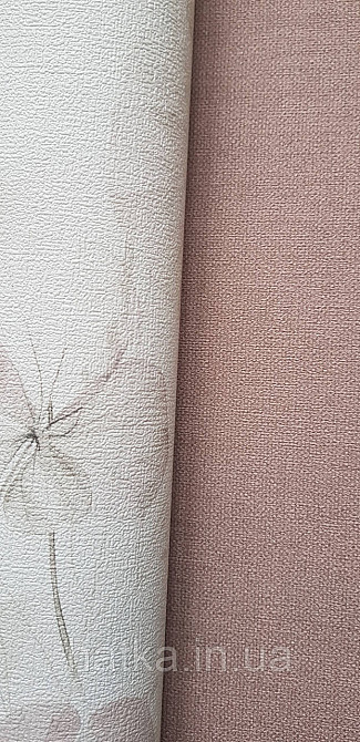 Обои виниловые на флизелине Rasch County Living метровые однотонные матовые под ткань лен коричневые Киев - изображение 3