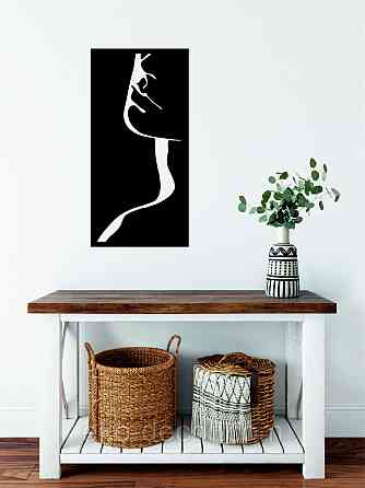 Декоративное настенное Панно «Силуэт женщины», Декор на стену 90*44 см, Черный Киев
