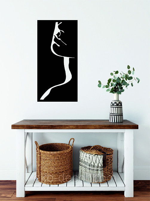 Декоративное настенное Панно «Силуэт женщины», Декор на стену 90*44 см, Черный Киев - изображение 5