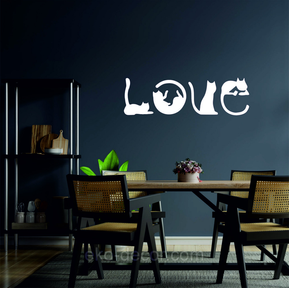 Декоративное настенное Панно «Коты - Love» Декор на стену 90*300 см, Белый Киев - изображение 6