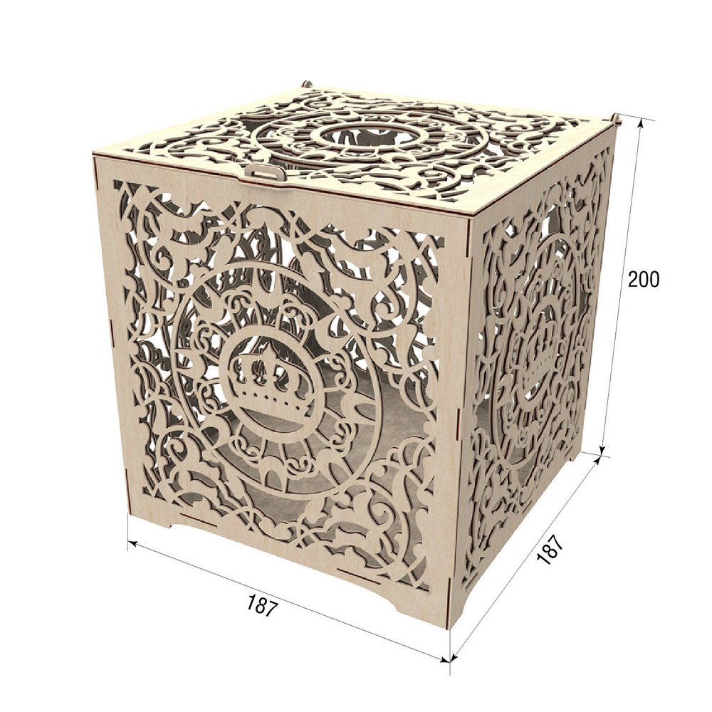 Скриня для конвертів, Весільна скарбниця 187х187х200мм Київ - фото 2