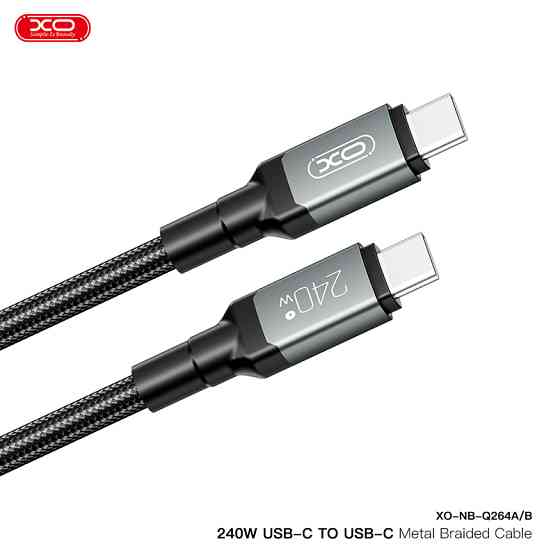 Кабель XO High Power Type-C to Type-C 240W 1м чорний Львів