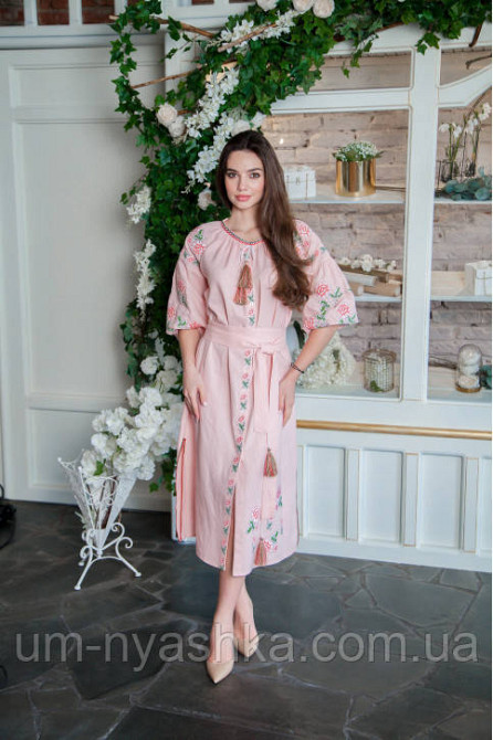 Біле вишите плаття Світанок рожева Кривий Ріг - фото 3