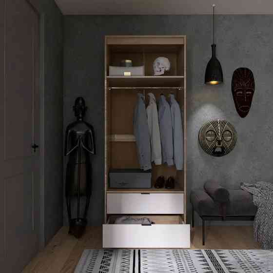 Шкаф для одежды с выдвижными ящиками Эверест Сити-800 80,2х50х204,6 см Дуб сонома/Белый (DTM-071143) Днепр