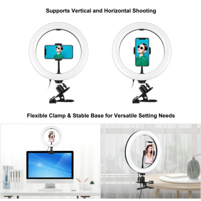 Набір блогера Puluz Ring USB LED lamp PKT3126B 10.2&quot; + зажим (PKT3126B) Вінниця - фото 5