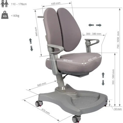 Дитяче крісло FunDesk Leone Grey Вінниця - фото 3